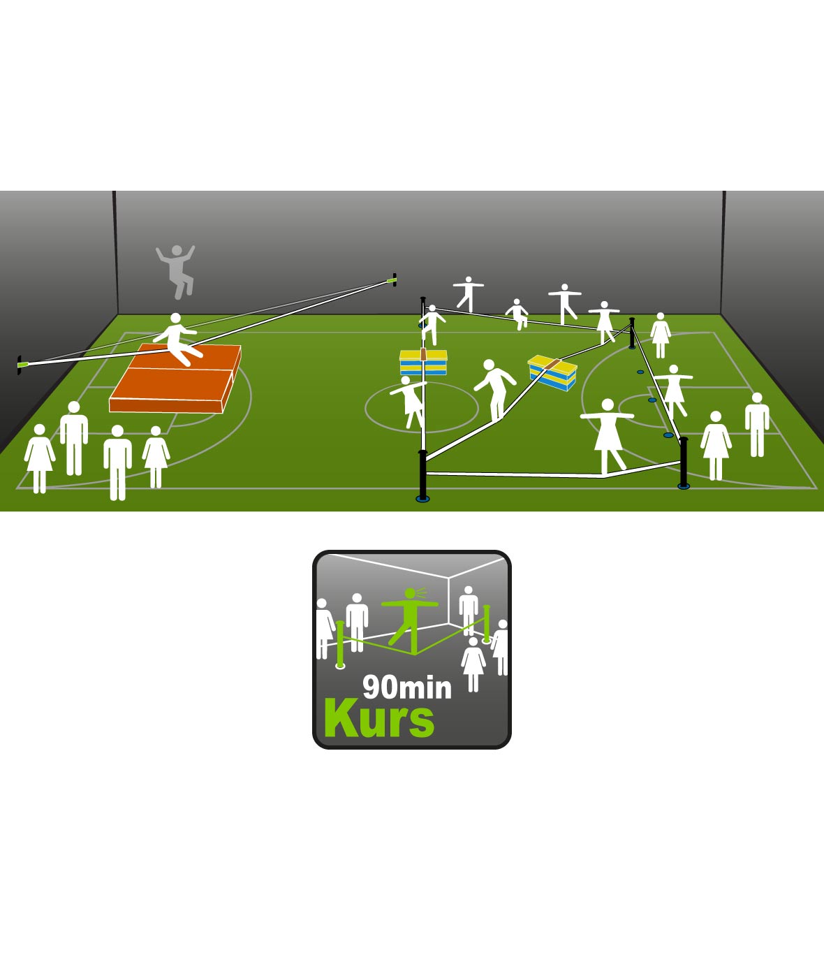 Pfosten Viereck Slacklines für Sportunterricht von SLACKTIVITY