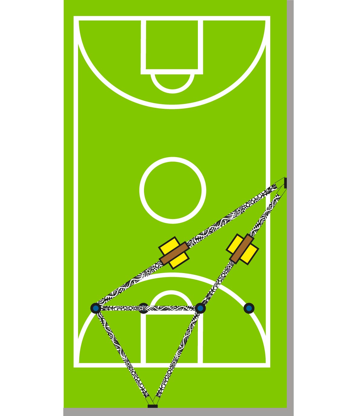 Pfosten Viereck Slacklines für Sportunterricht von SLACKTIVITY