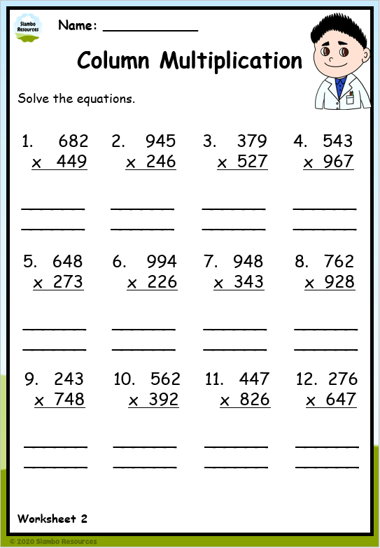 Multiplication Worksheets By 6 - Printable Calendars AT A GLANCE