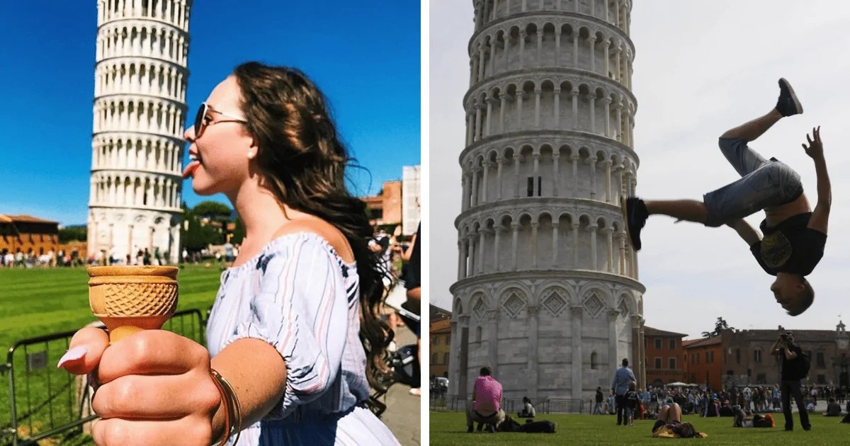Most Unique shots captured by tourists at Leaning Tower Of Pisa