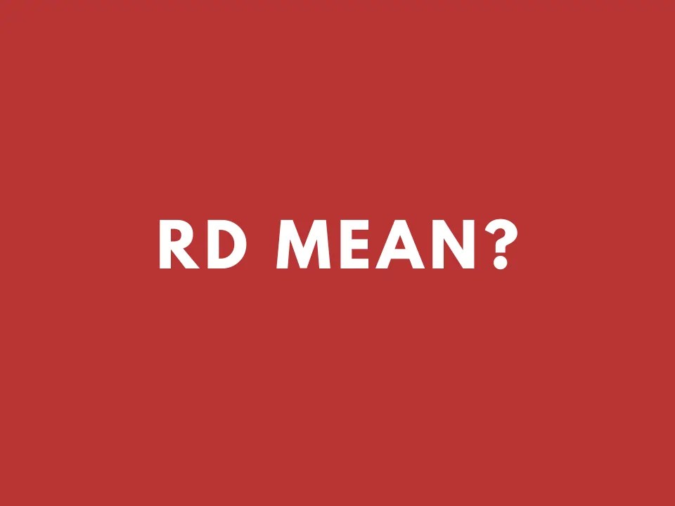 What Does RD Mean in Texting (With Examples) Slang Sense