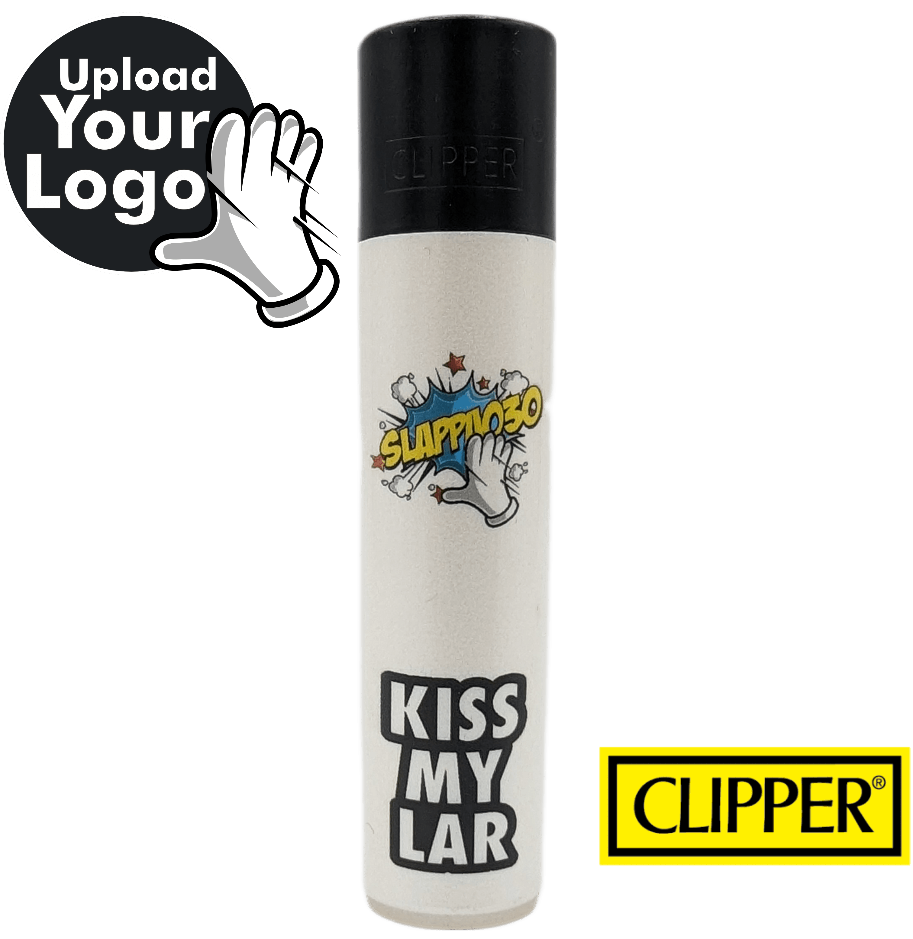 White Clipper Lighters Direct Printed Slappa030