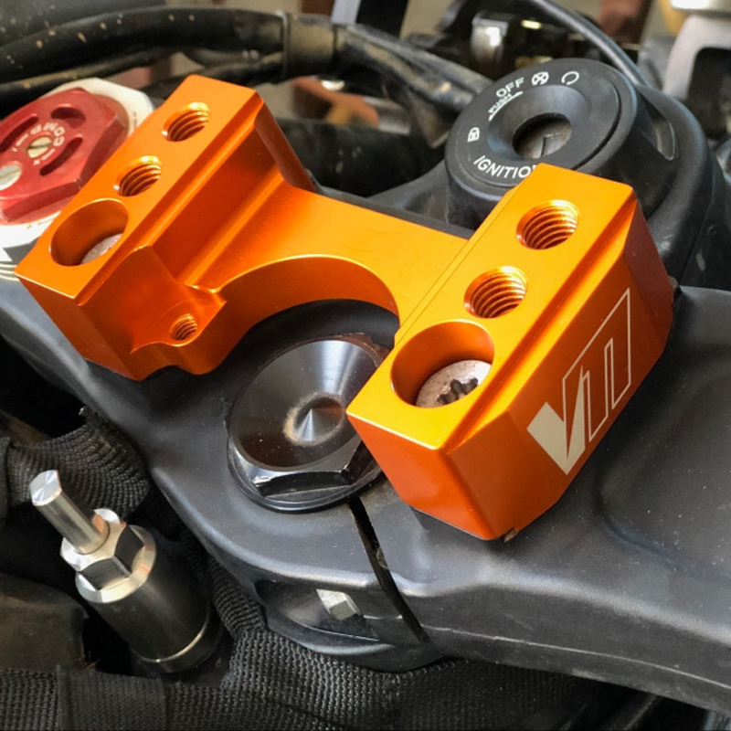 Handlebars, Grips & Levers Black Handlebar Riser Bars Raised Mount