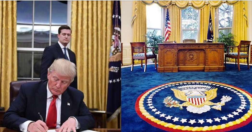 Slaylebrity President Trump already redecorated the Oval Office