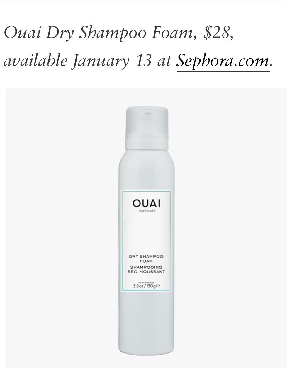 Ouai dry shampoo Slaylebrity