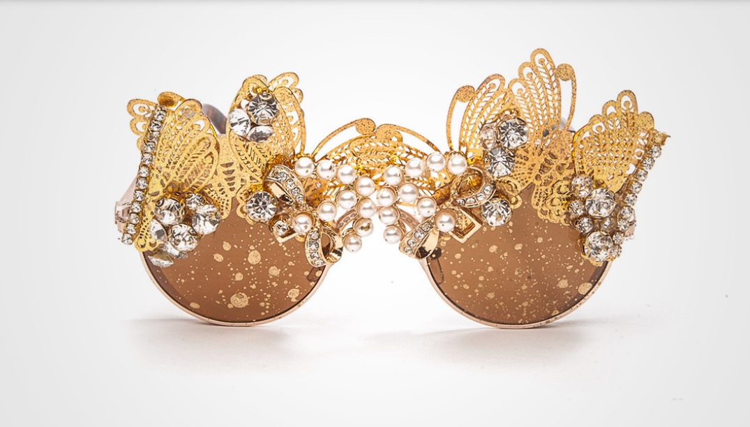 Luxury custom gold eyewear Slaylebrity