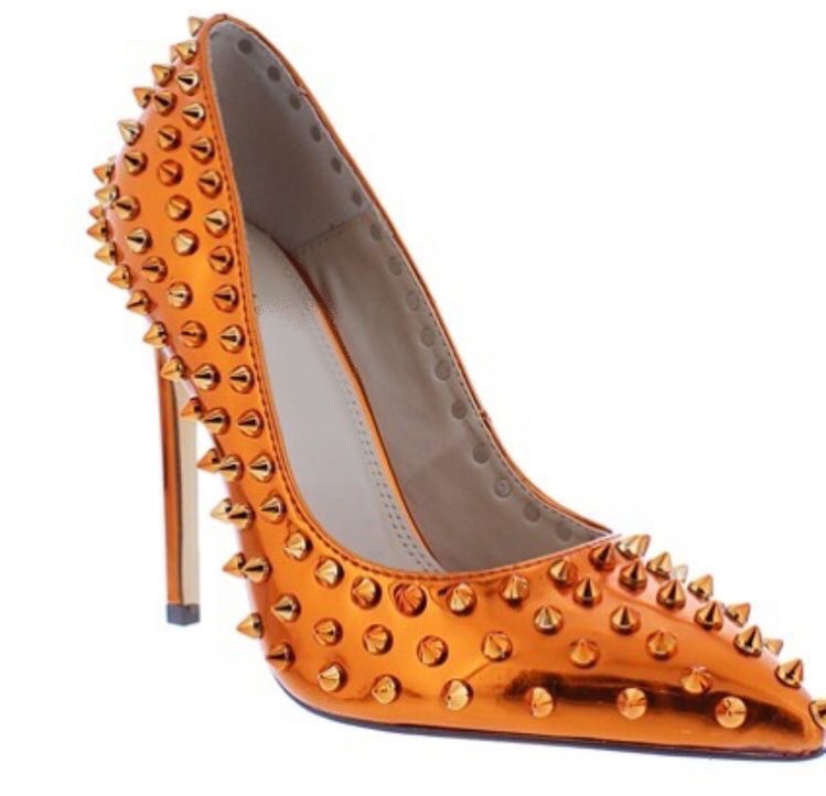 Studded bronze couture shoes Footwear Slaylebrity