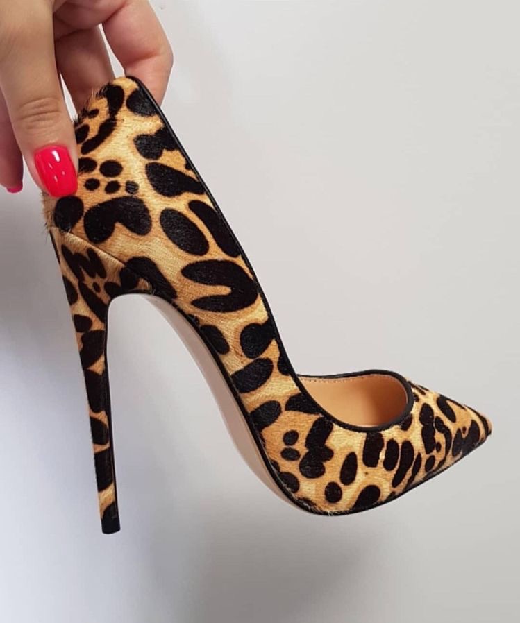 Leopard luxury fur shoes Slaylebrity