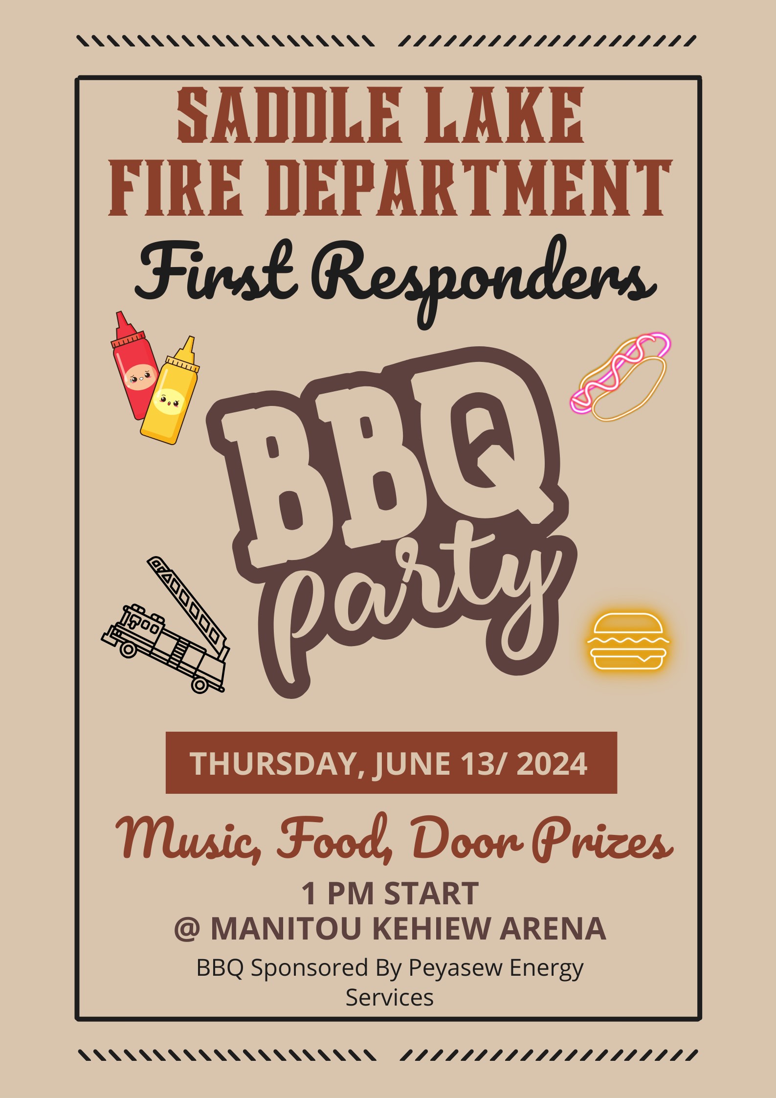 Saddle Lake Fire Department BBQ Party Saddle Lake Cree Nation