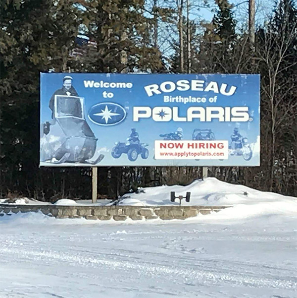 Roseau Sign Mountain Sledder