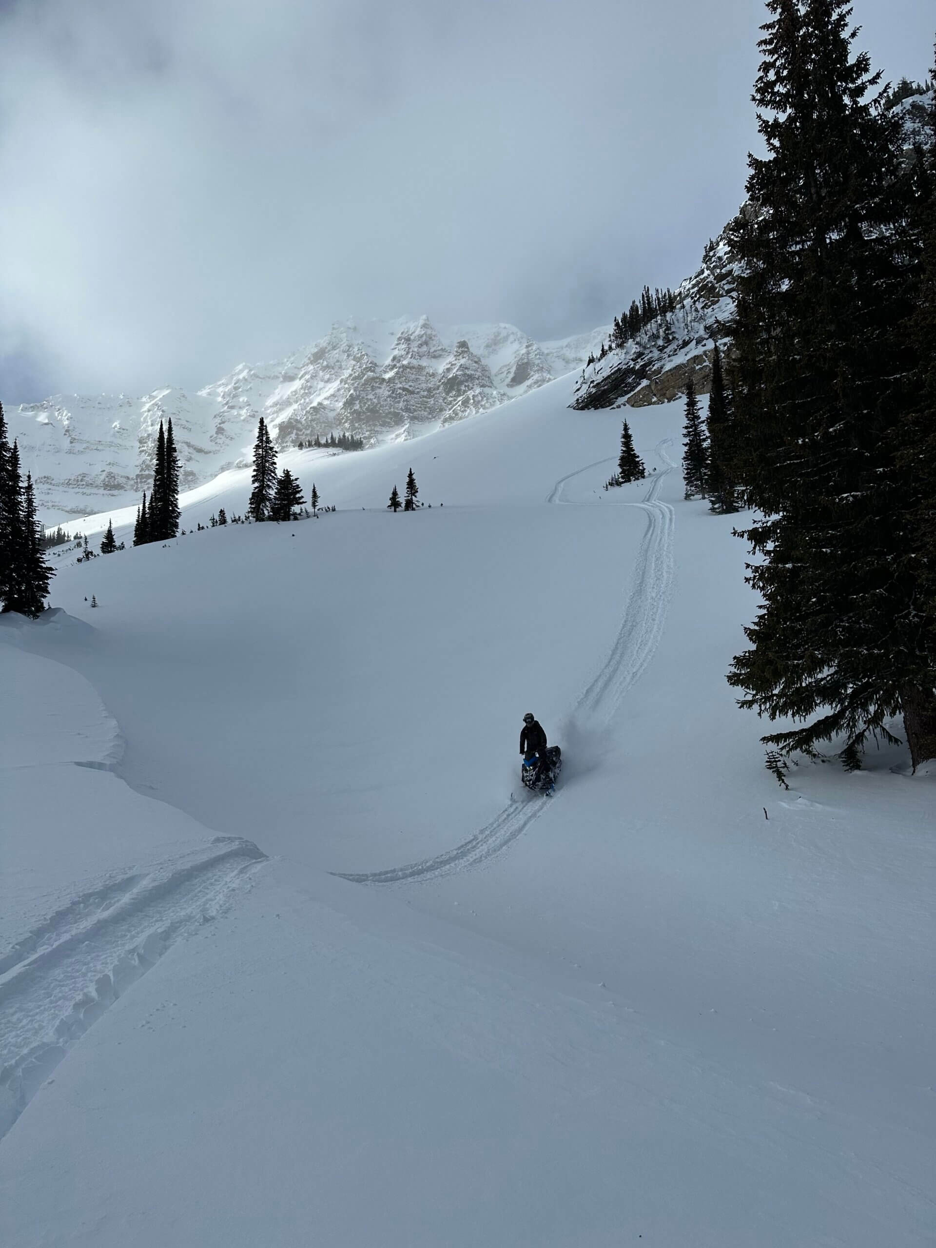 Snowmobiling Conditions in Golden BC Quartz Creek Gorman Lake