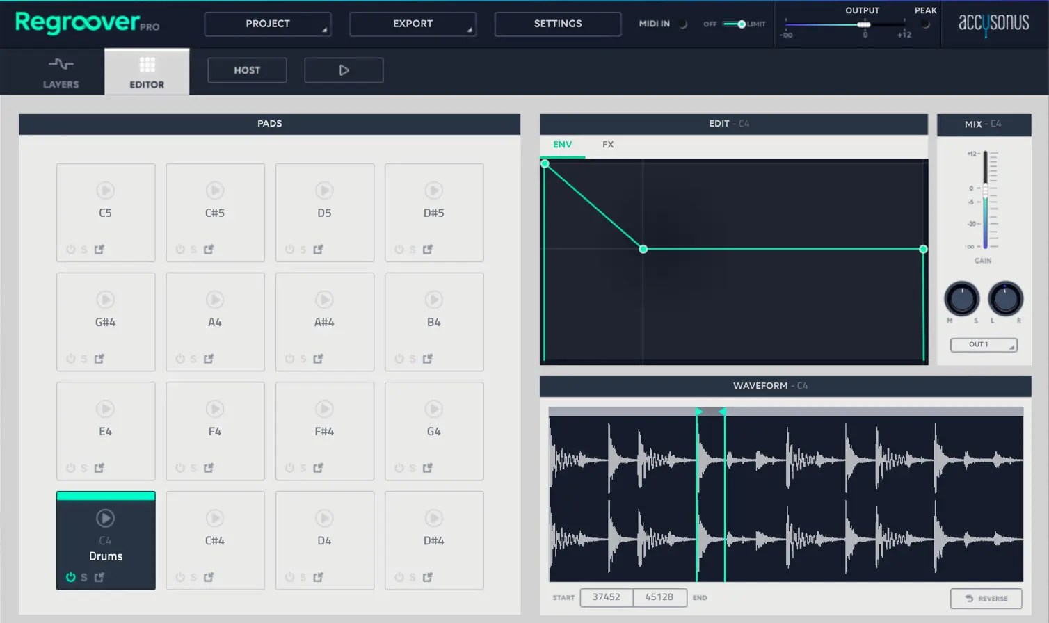 Accusonus 人工知能でドラムのループ素材を分離！Regroover Pro 使い方