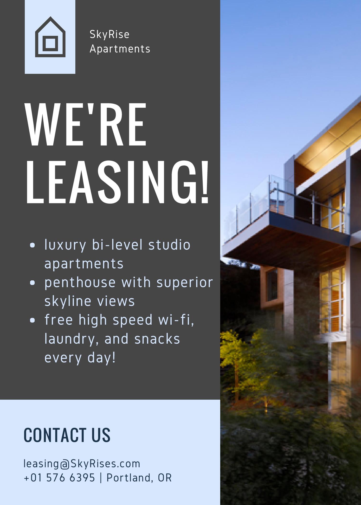 SkyRise Apartments mock flyer sleepless mirage