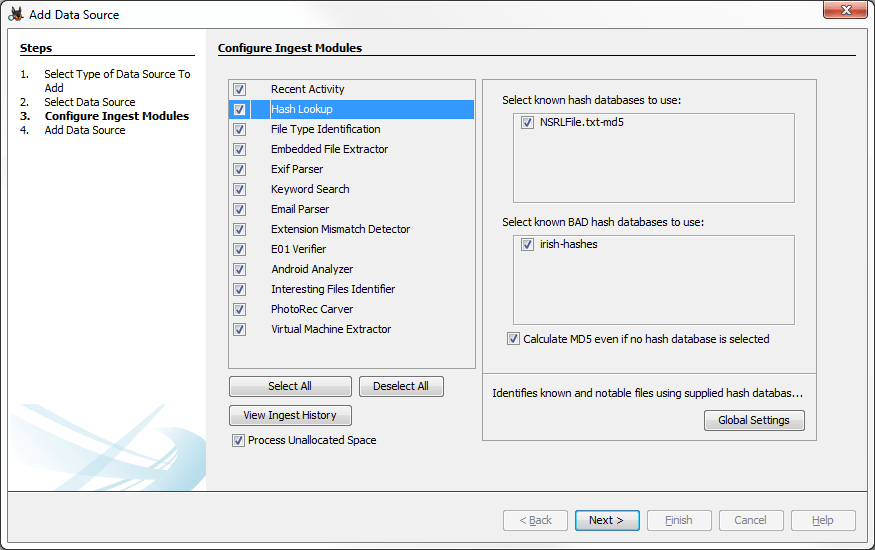 Autopsy User Documentation Hash Database Lookup Module