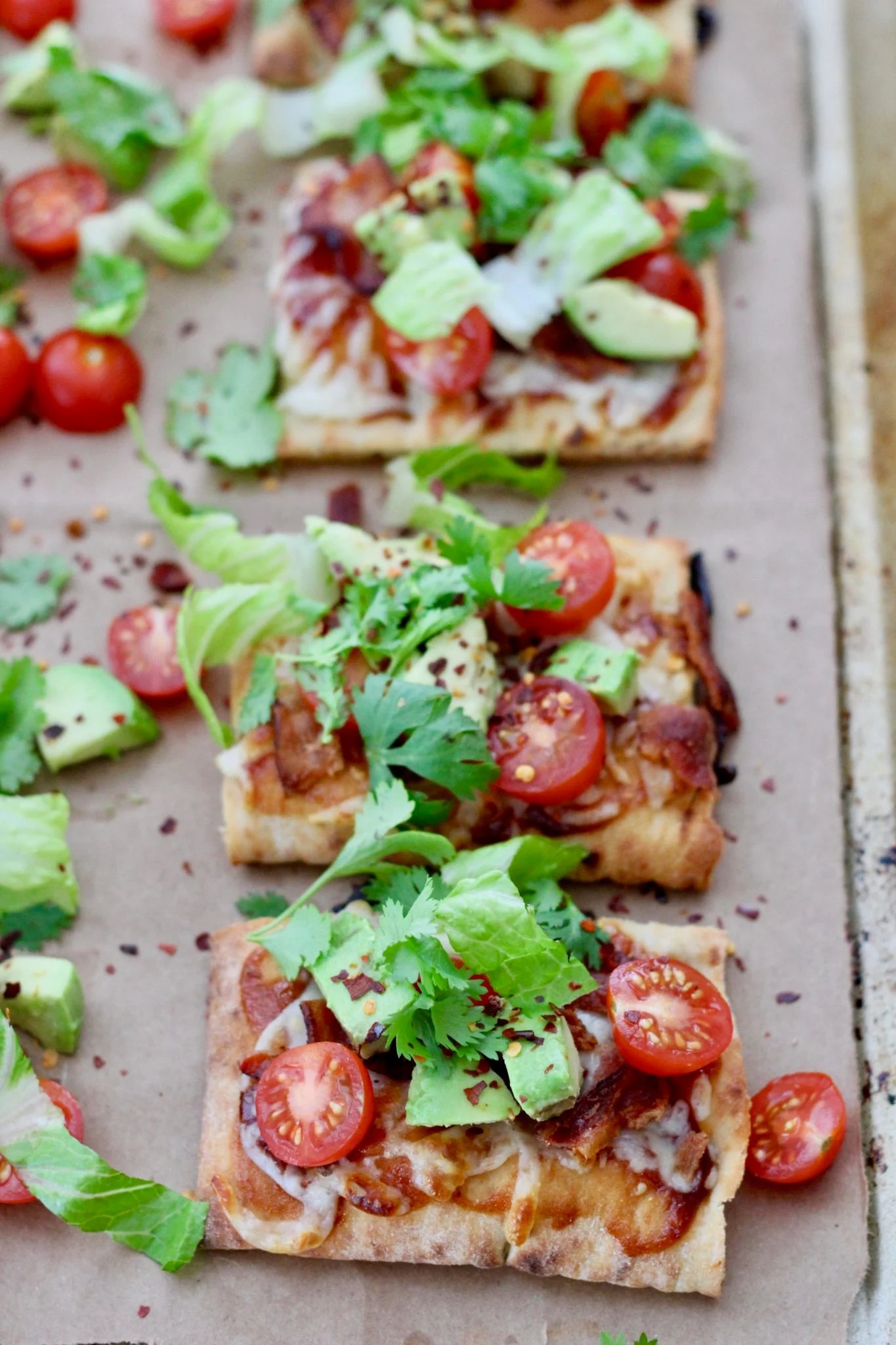 Quick Dinner Recipes Barbecue B.L.T. Flatbread Pizza Slice of Jess