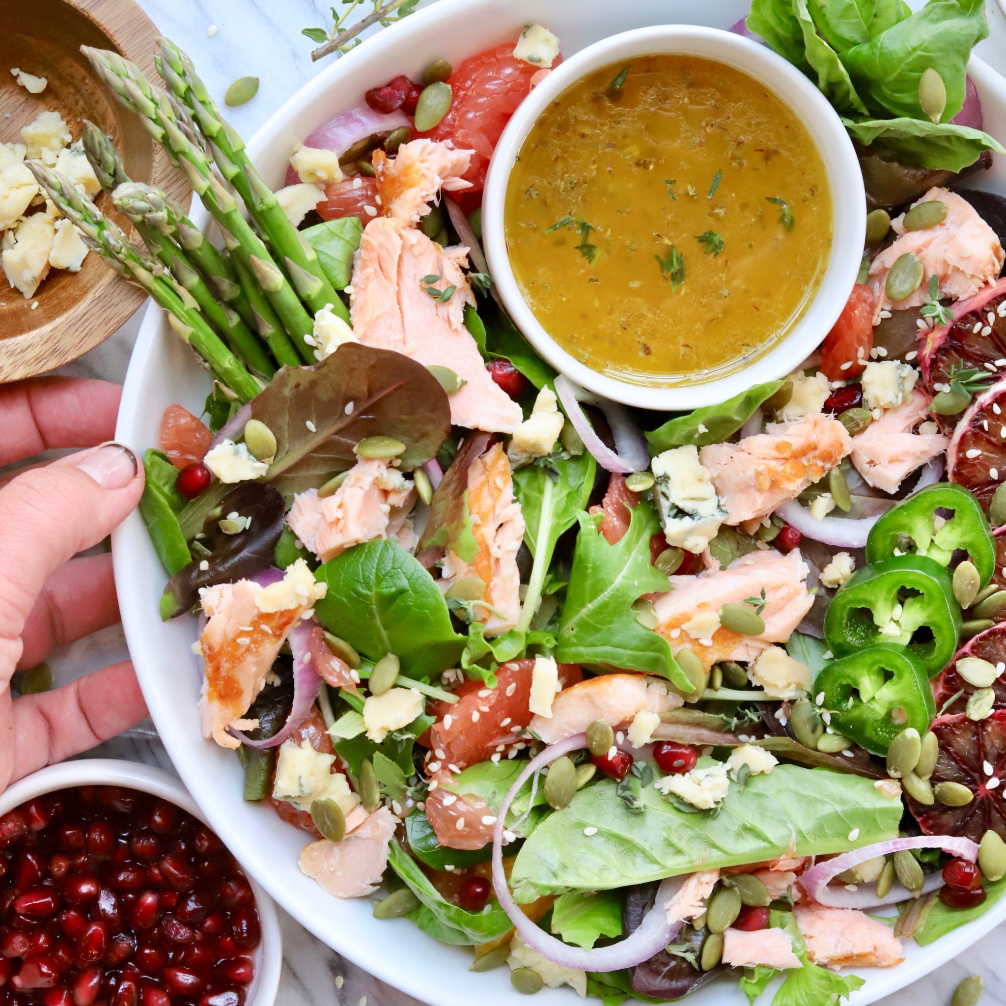 Grilled Salmon Salad with Citrus Vinaigrette Slice of Jess