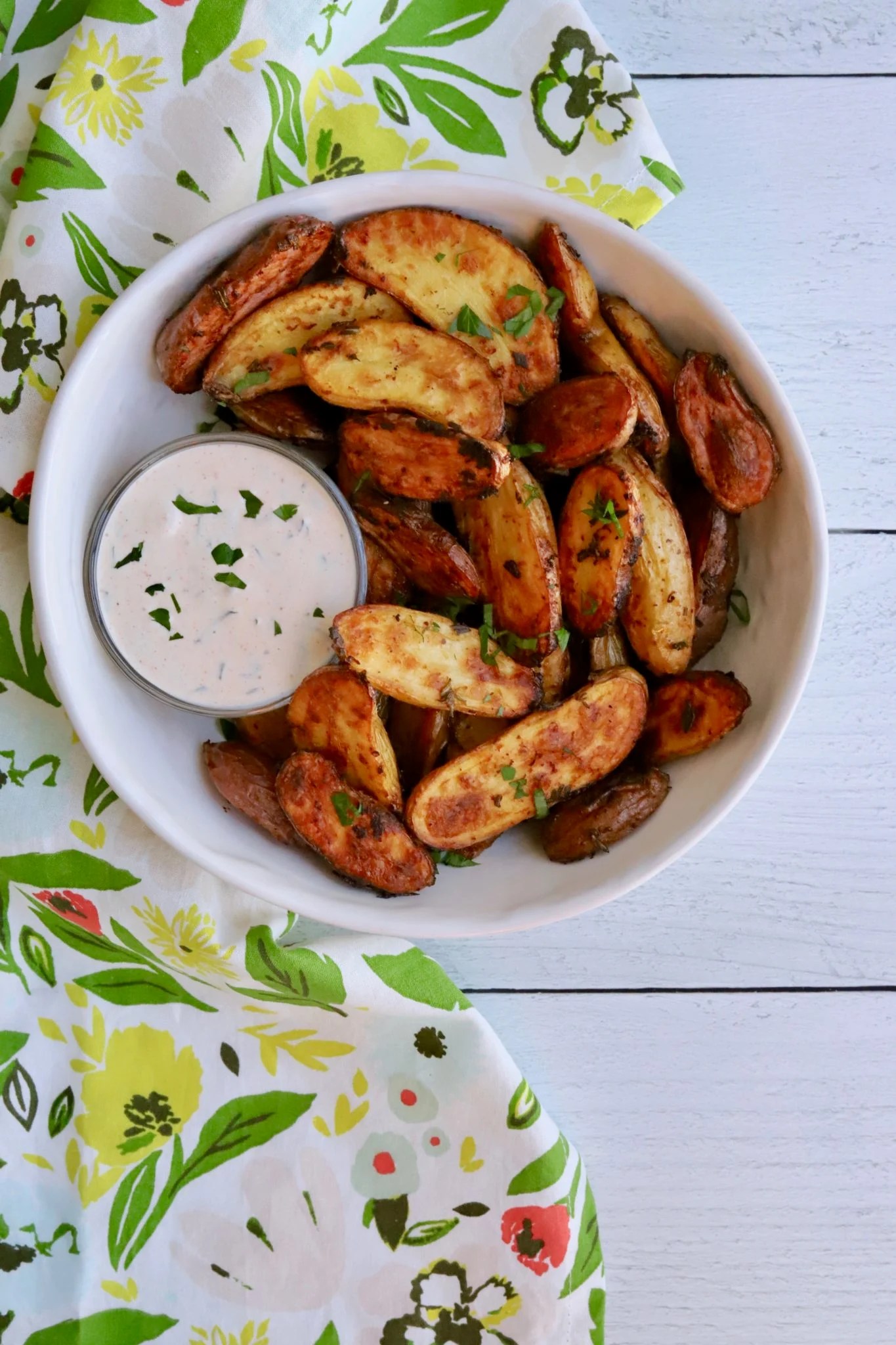Roasted Fingerling Potatoes with Lemon Herb Aioli Slice of Jess