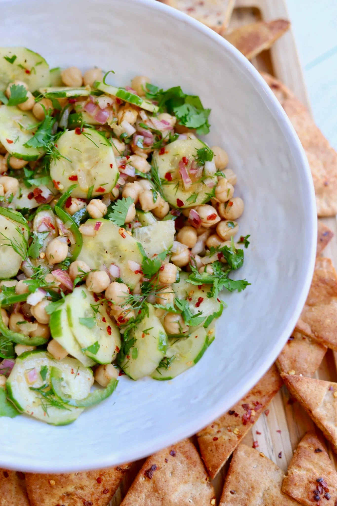 Spicy Chickpea Cucumber Salad Recipe Slice of Jess