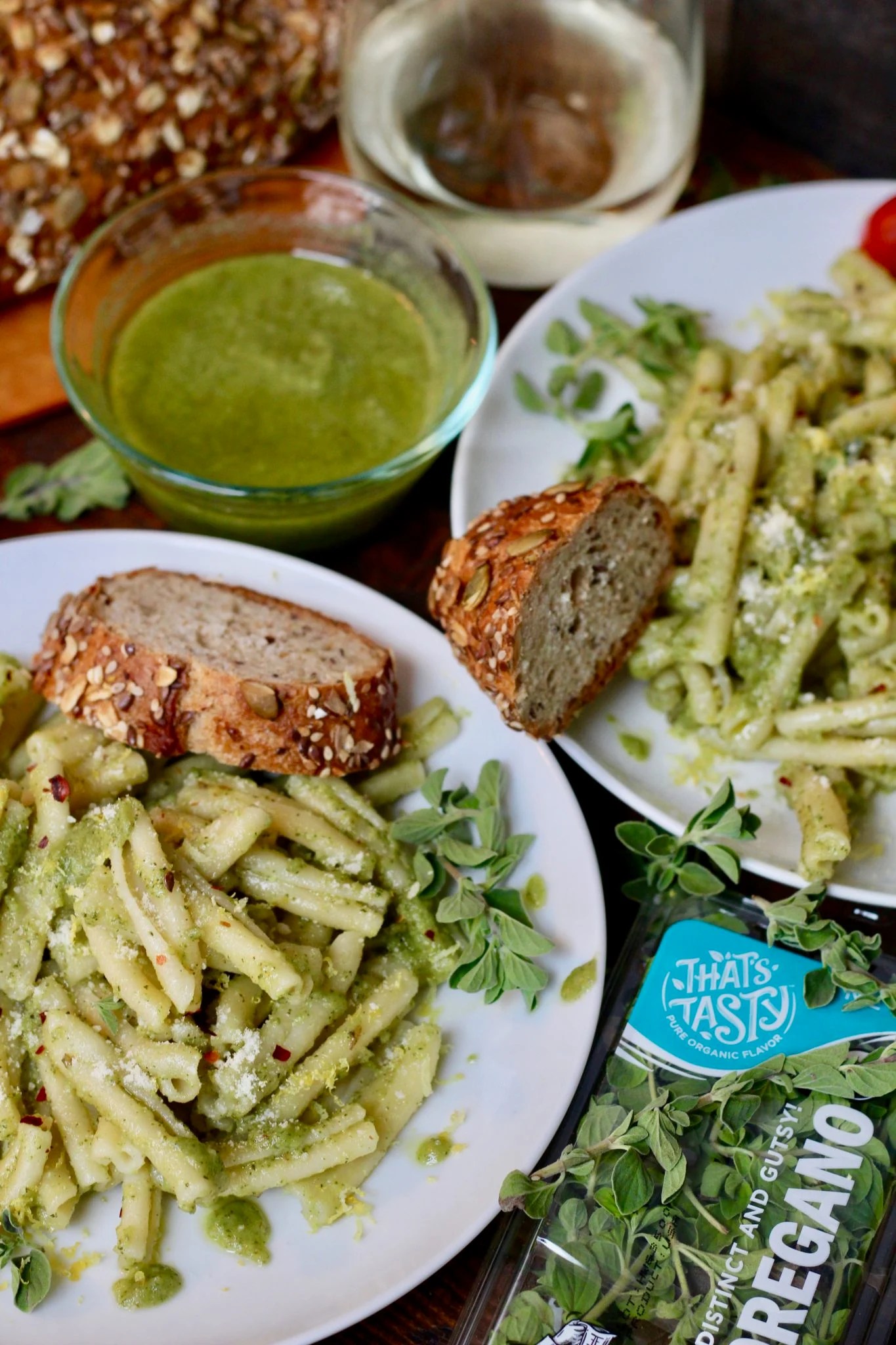 Fresh Oregano Pesto Pasta Recipe Slice of Jess