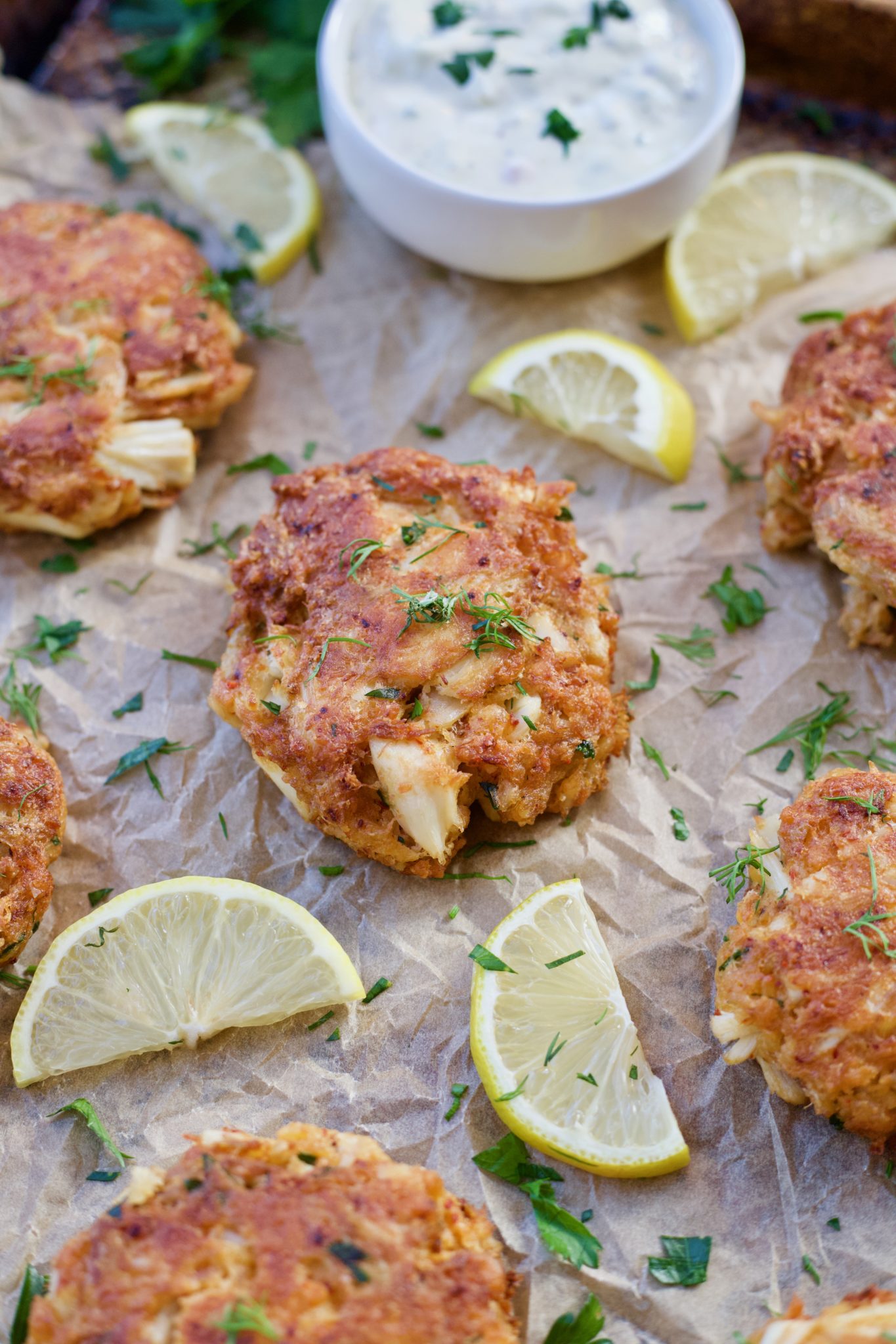 Classic Maryland Crab Cakes with Pepperoncini Tartar Slice of Jess