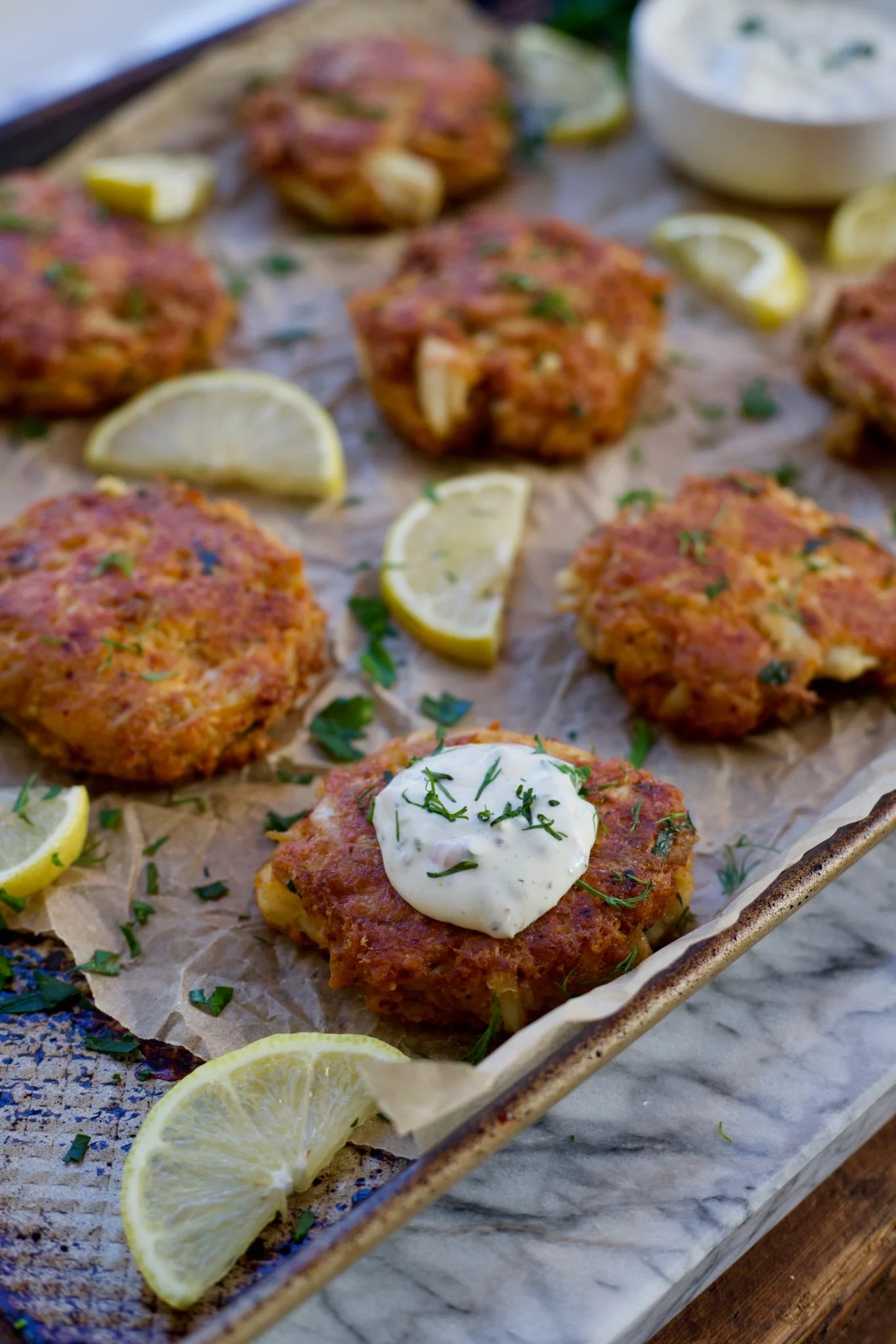 Classic Maryland Crab Cakes with Pepperoncini Tartar Slice of Jess