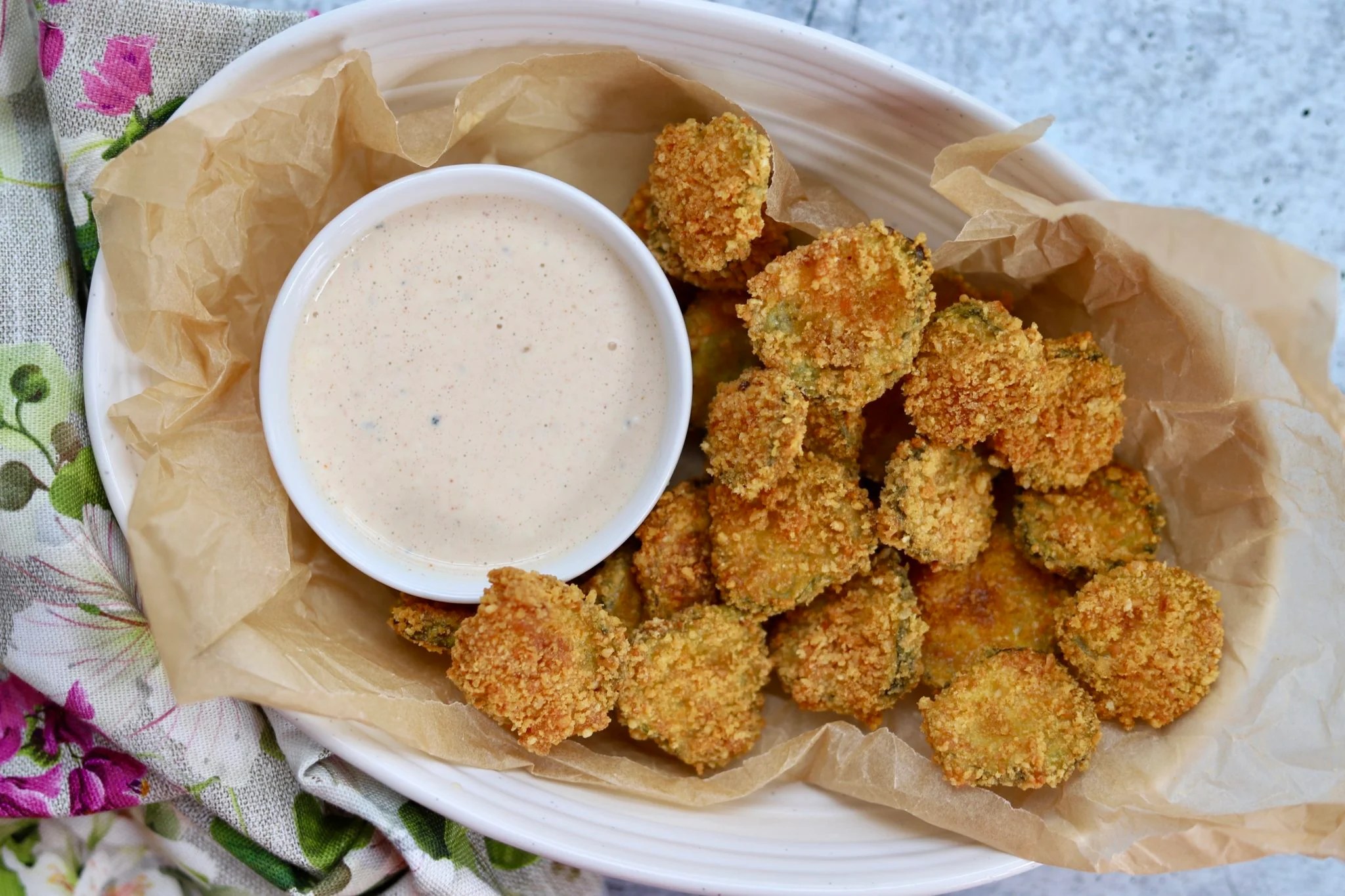 KetoFriendly Parmesan Air Fryer Fried Pickles Slice of Jess