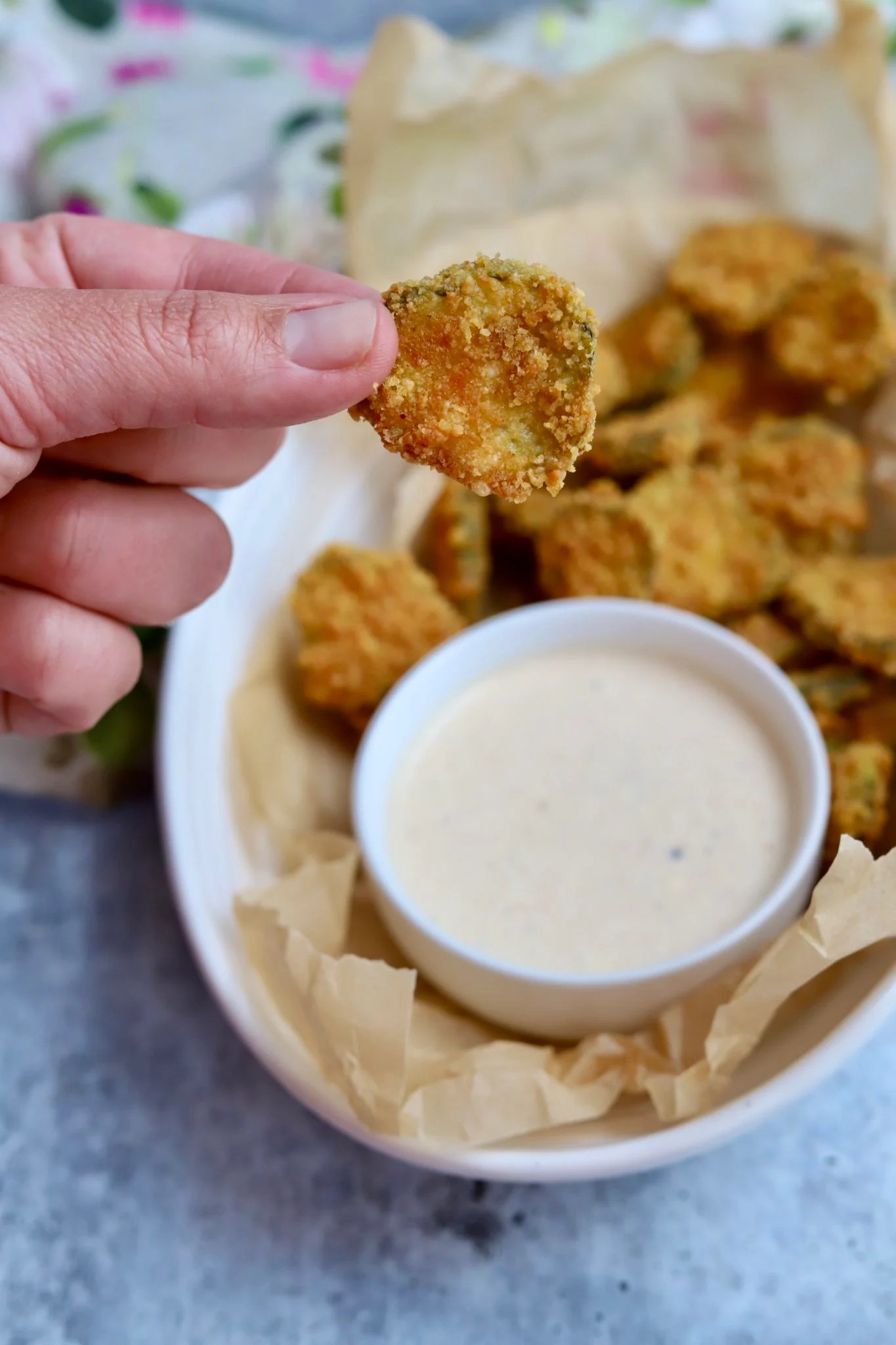 KetoFriendly Parmesan Air Fryer Fried Pickles Slice of Jess