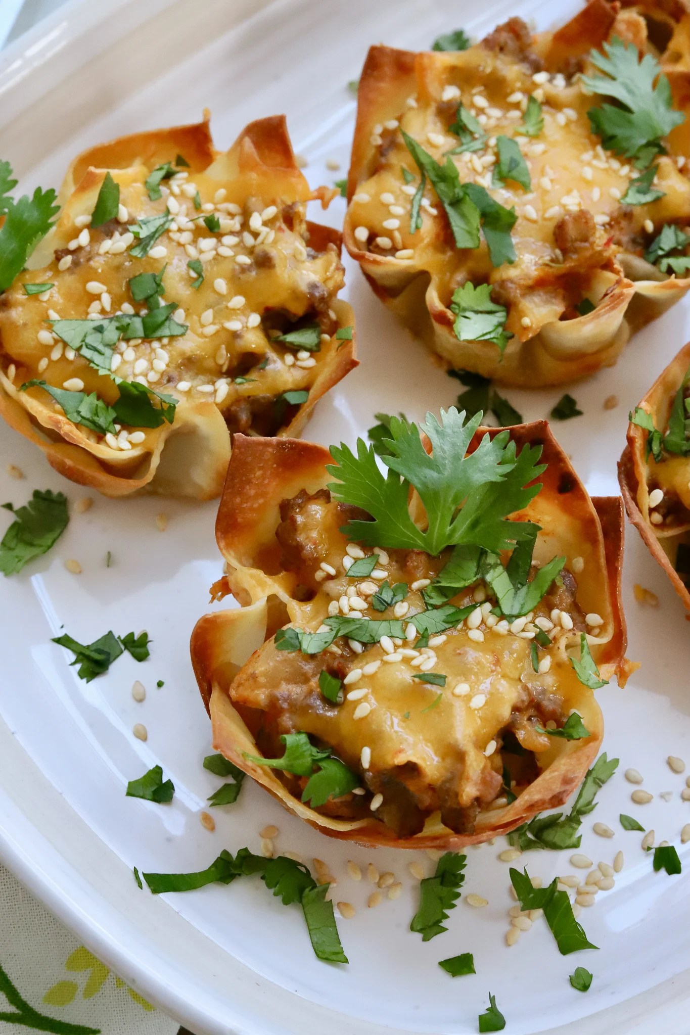 BiteSized Korean Beef Cream Cheese Wontons Slice of Jess