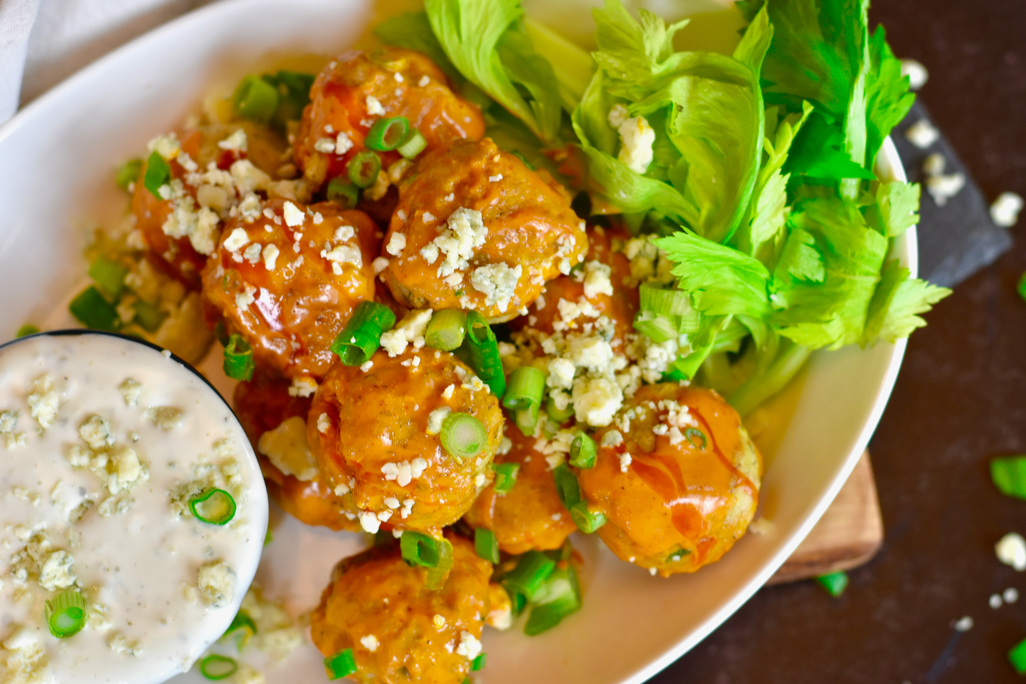 Incredibly Yummy Buffalo Chicken Meatballs Slice of Jess