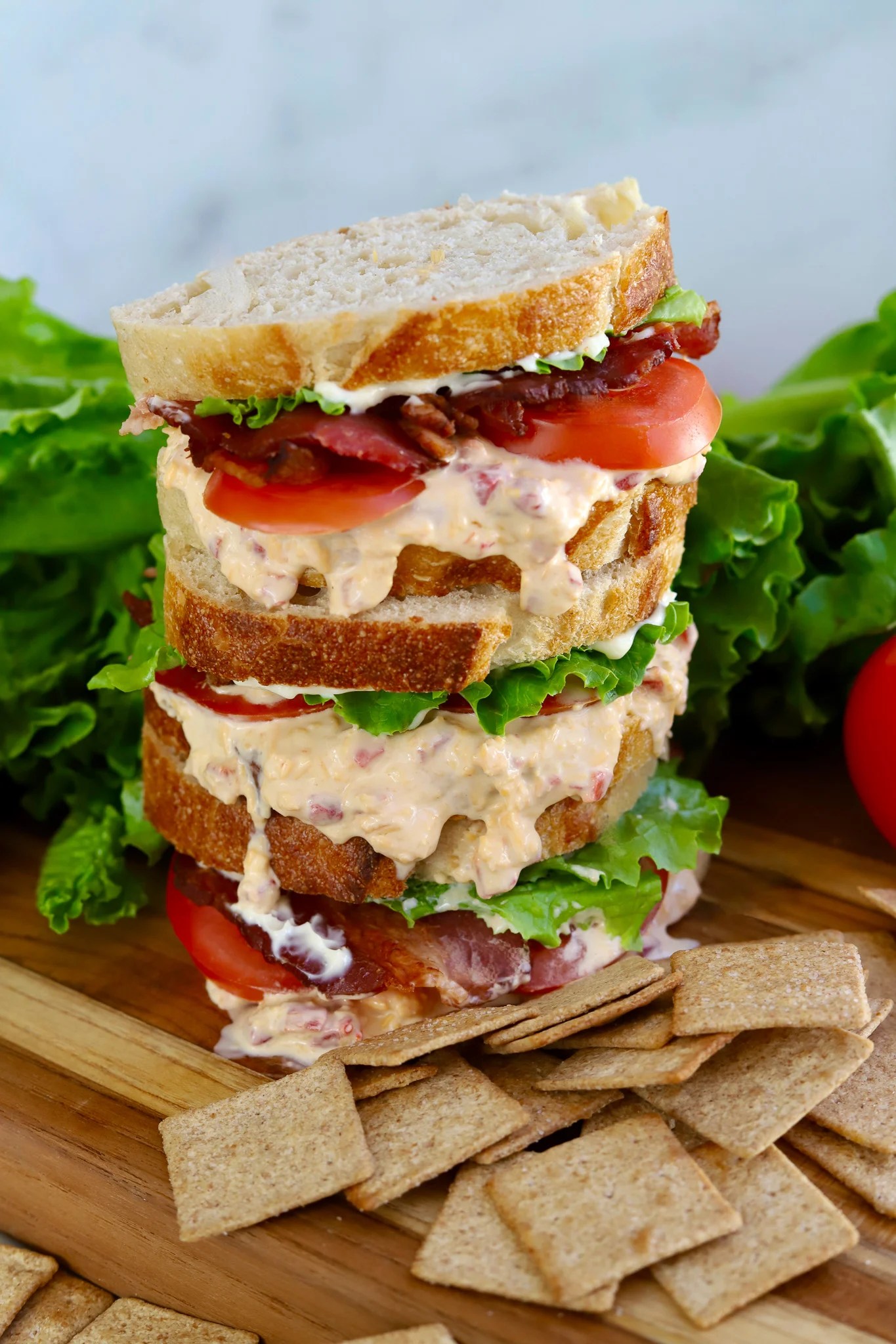 Triple Decker BLT Pimento Cheese Sandwich - Slice of Jess