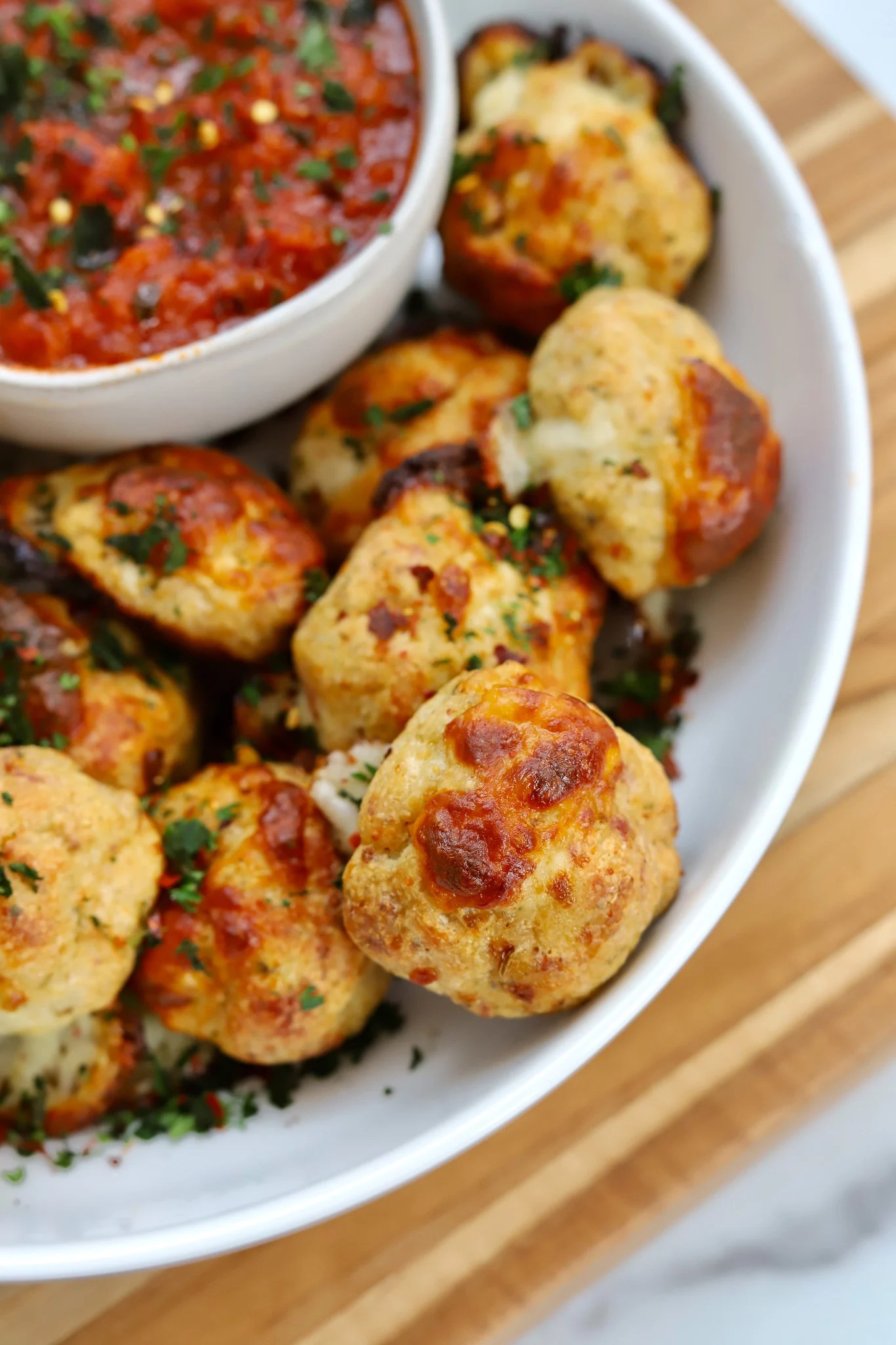 CheeseStuffed Pizza Ground Chicken Meatballs Slice of Jess