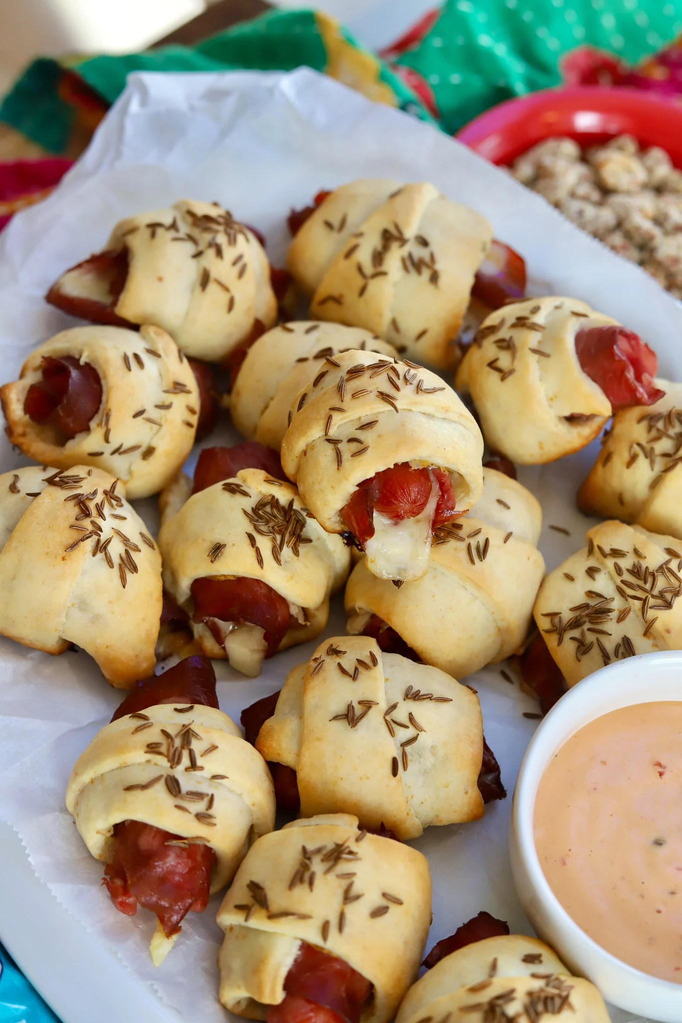 ReubenStyle Mini Pigs in a Blanket Slice of Jess