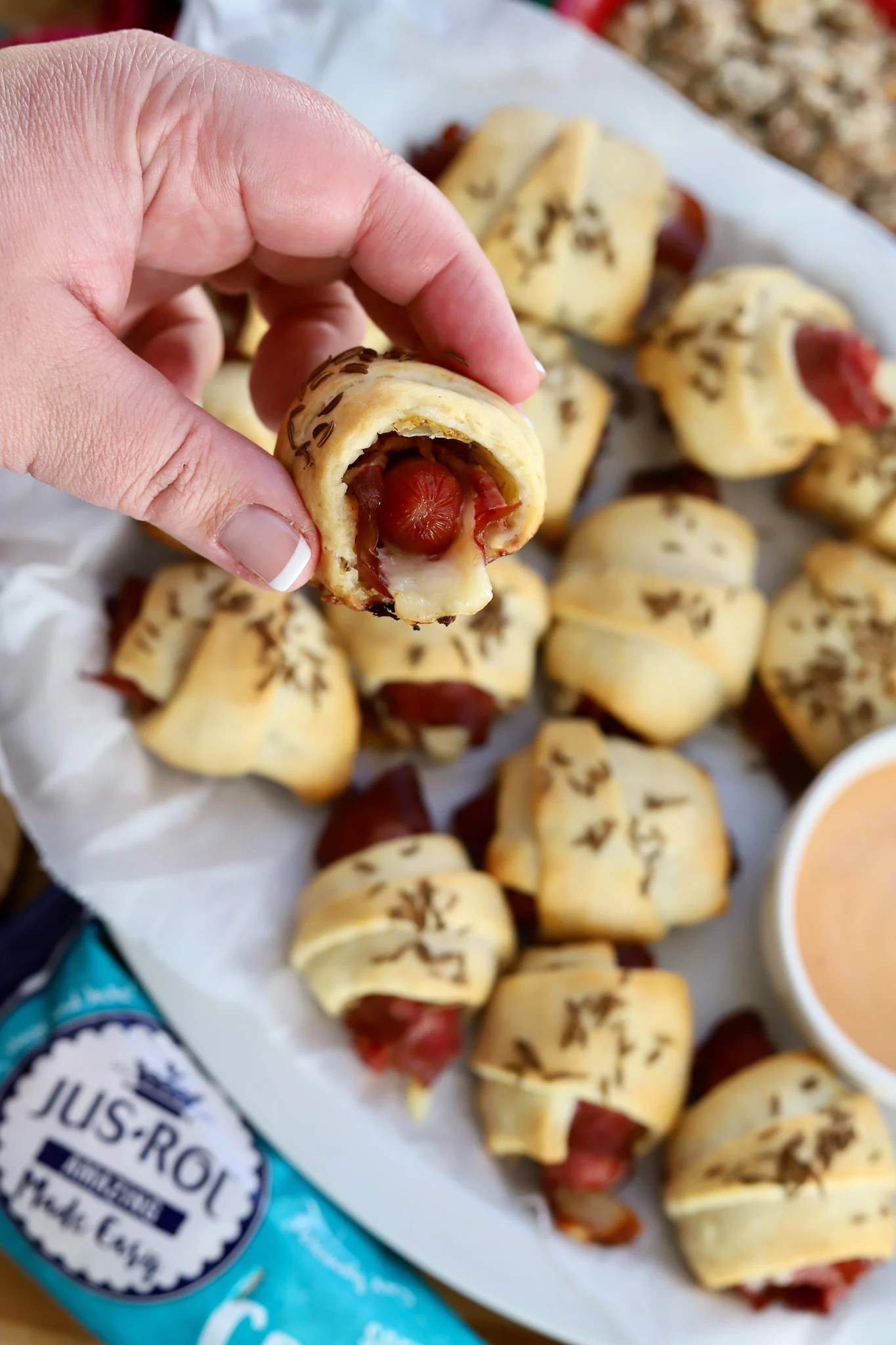 ReubenStyle Mini Pigs in a Blanket Slice of Jess