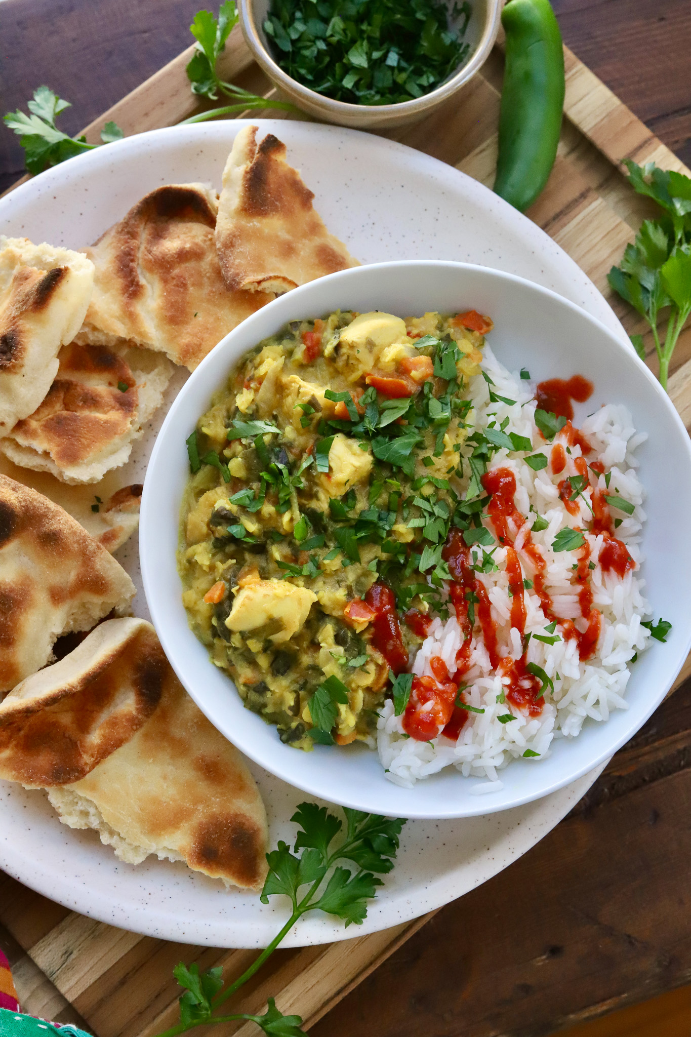 VeggiePacked Red Lentil Curry with Chicken Slice of Jess