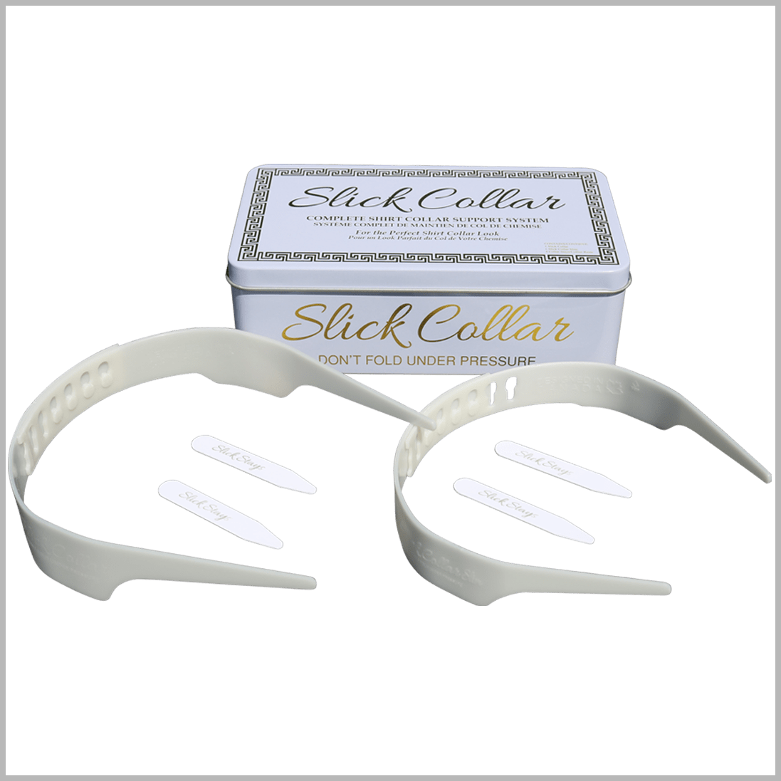 Slick Collar Bundle Set Adjustable Shirt Collar Support and Collar Stays