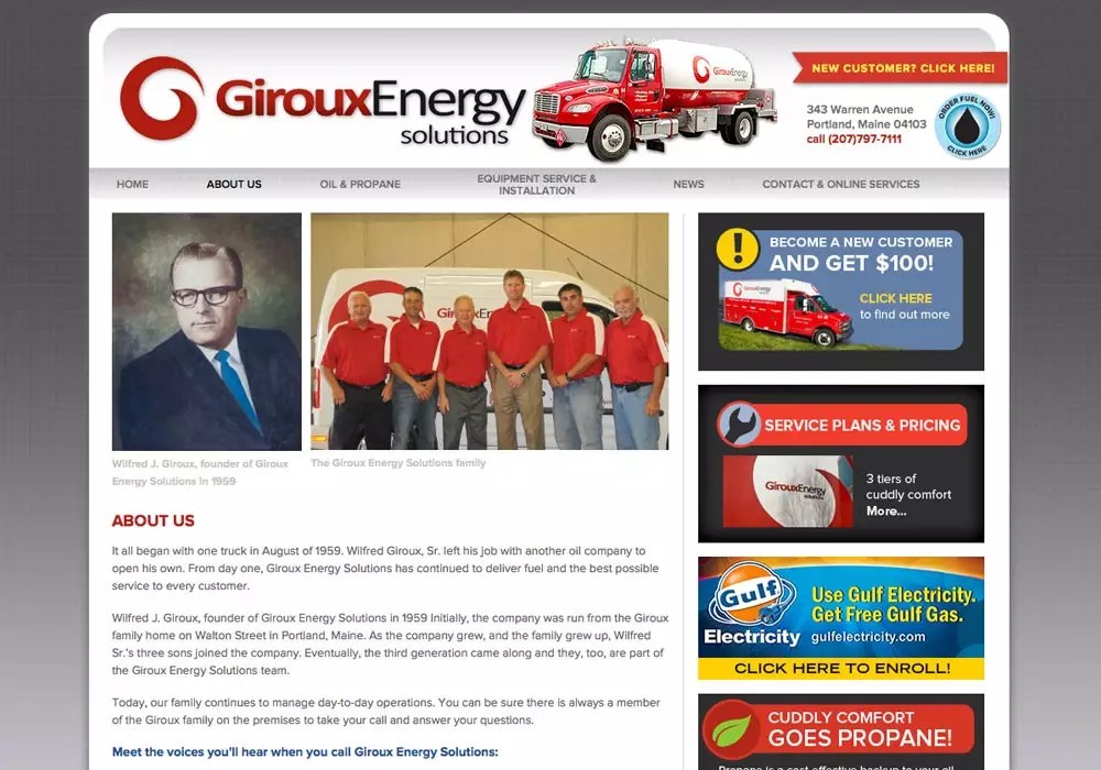 Giroux Energy Solutions SlickFish Studios A creative Maine website