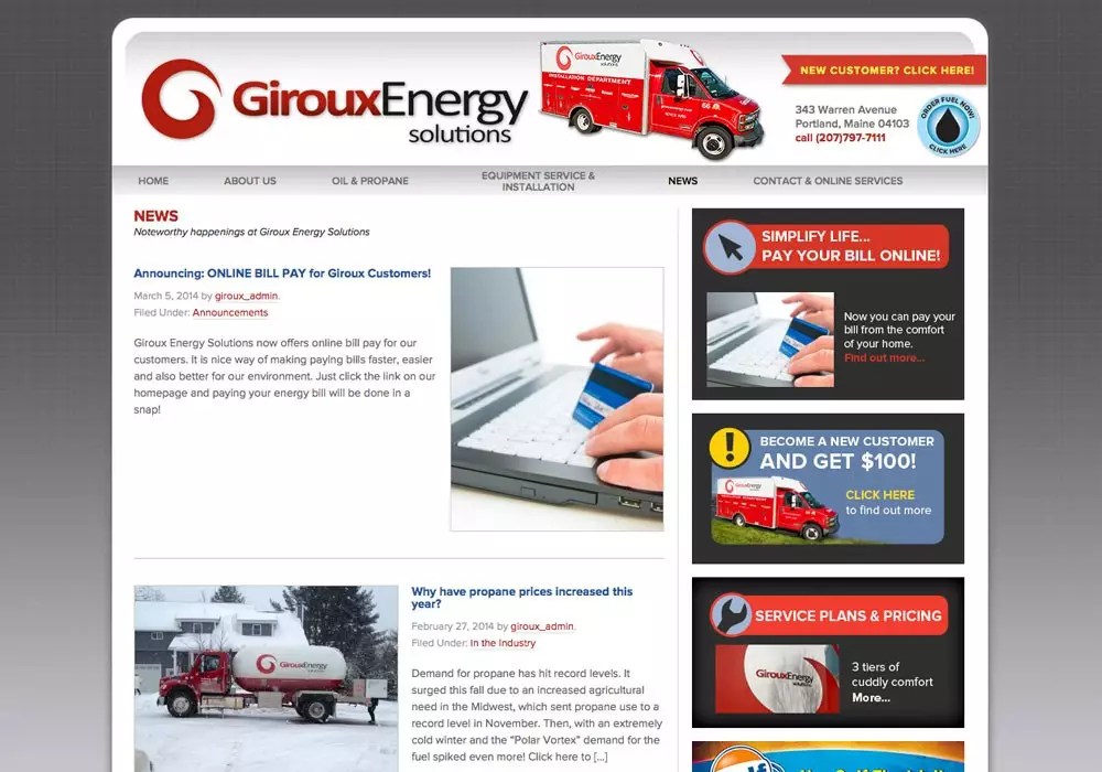 Giroux Energy Solutions SlickFish Studios A creative Maine website