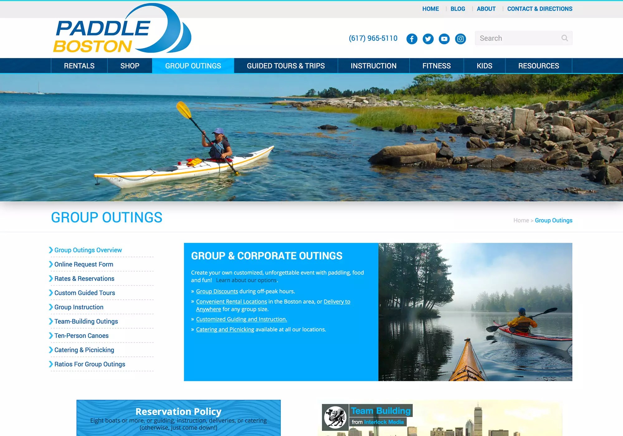 Paddle Boston SlickFish Studios A creative Maine website design company