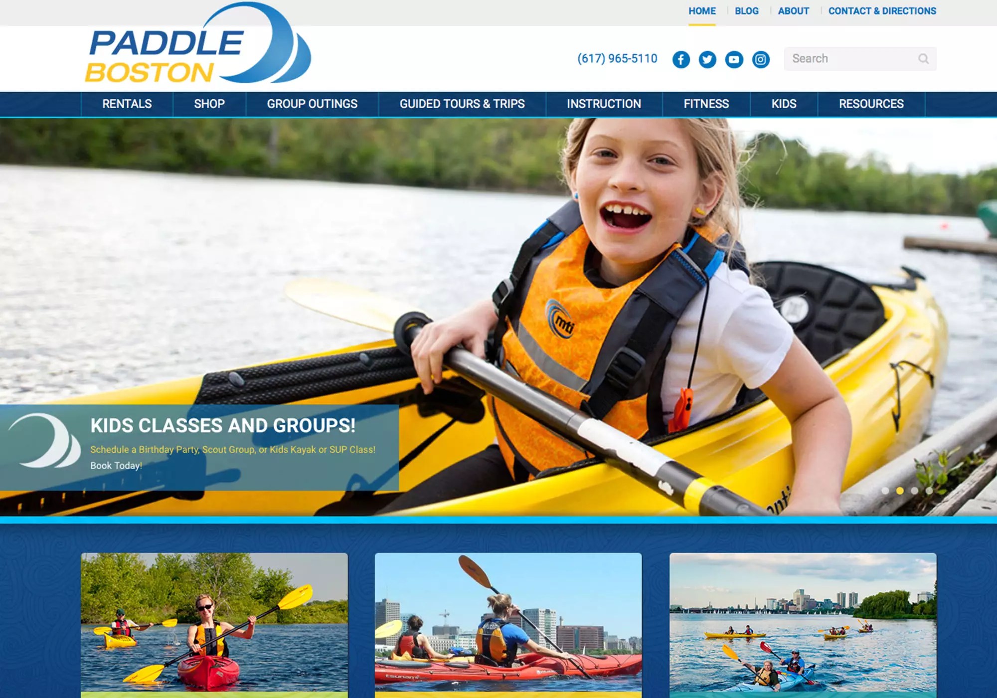 Paddle Boston SlickFish Studios A creative Maine website design company