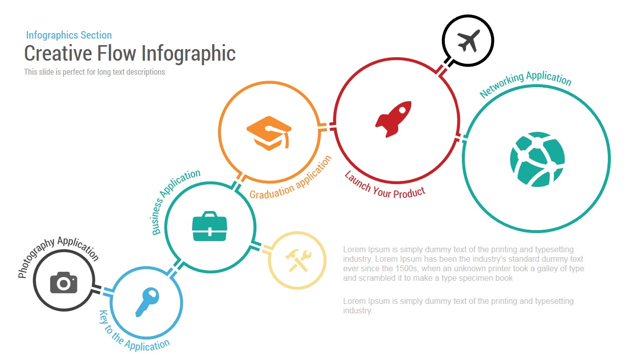 Creative Flow Infographic Powerpoint template Slidebazaar Creative Flow Infographic Powerpoint template Slidebazaar