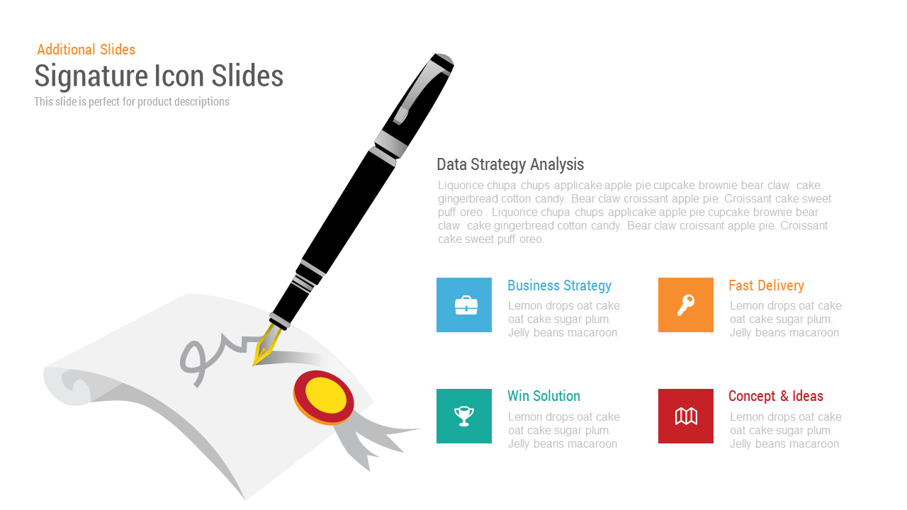 Signature Icon Slide PowerPoint Templates