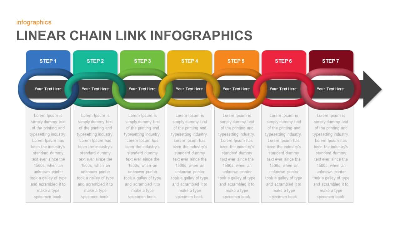 Linear Infographics Chain Link PowerPoint Template Slidebazaar