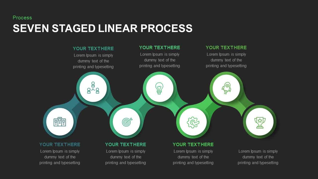 5 Staged Linear Process Diagram PowerPoint Template and Keynote