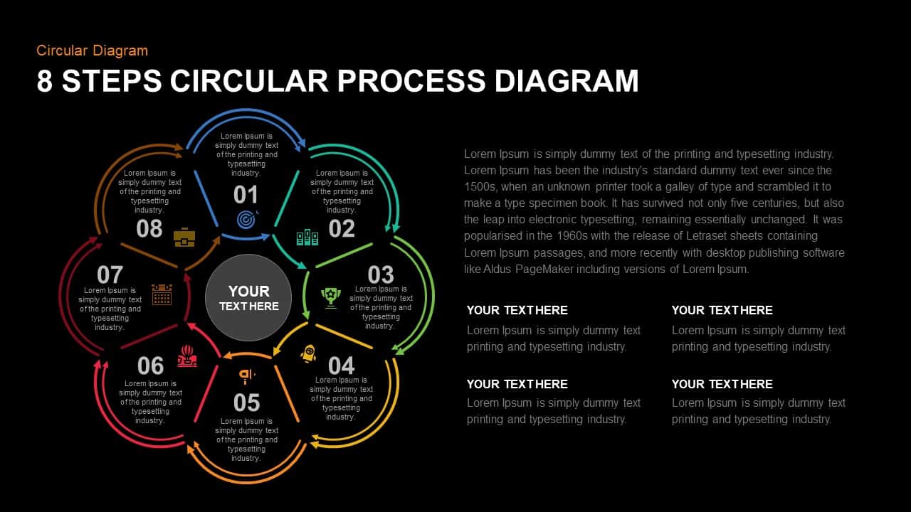 8 Step Circular Process Diagram PowerPoint Template & Keynote