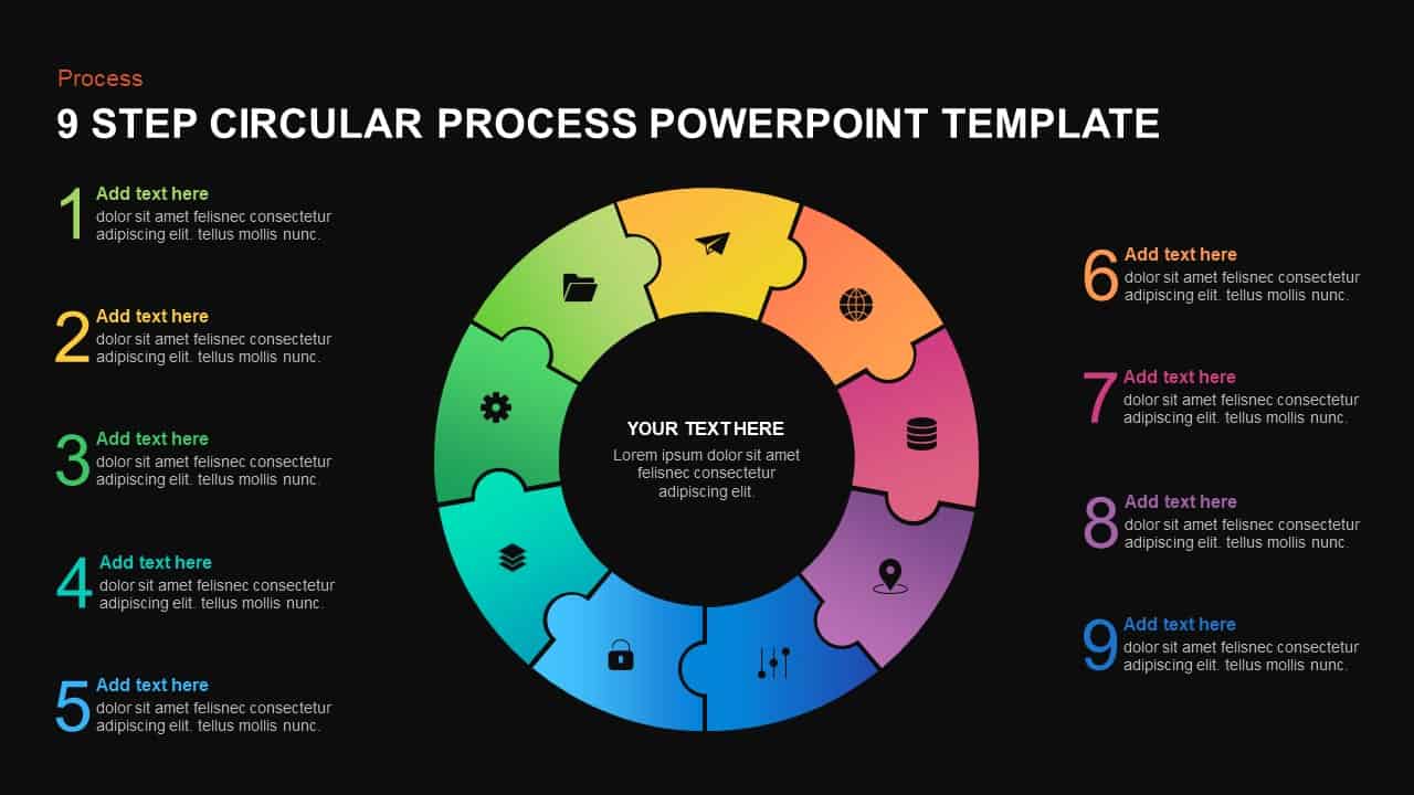 3 to 9 Step Circular Process PowerPoint Templates | Slidebazaar