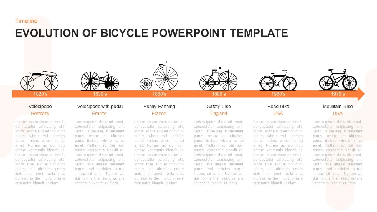 Evolution of Bicycle Timeline Template for PowerPoint & Keynote