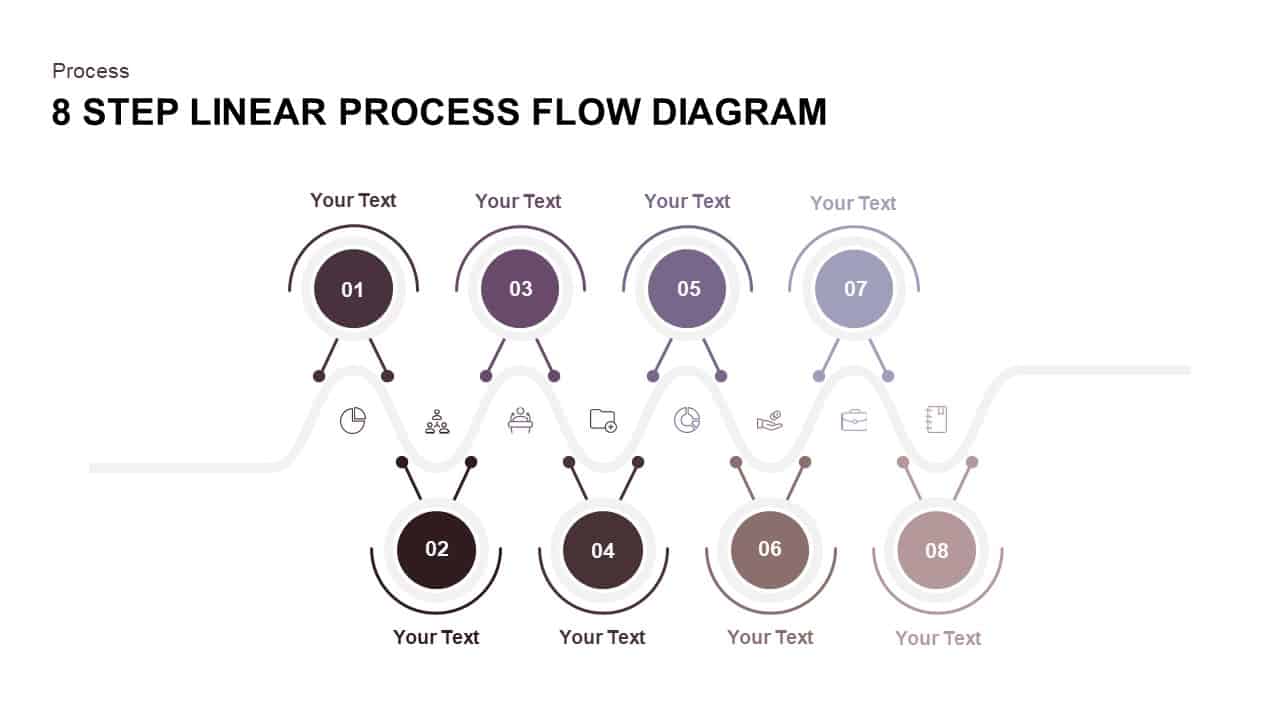8 Step Linear Process Flow Diagram Slidebazaar