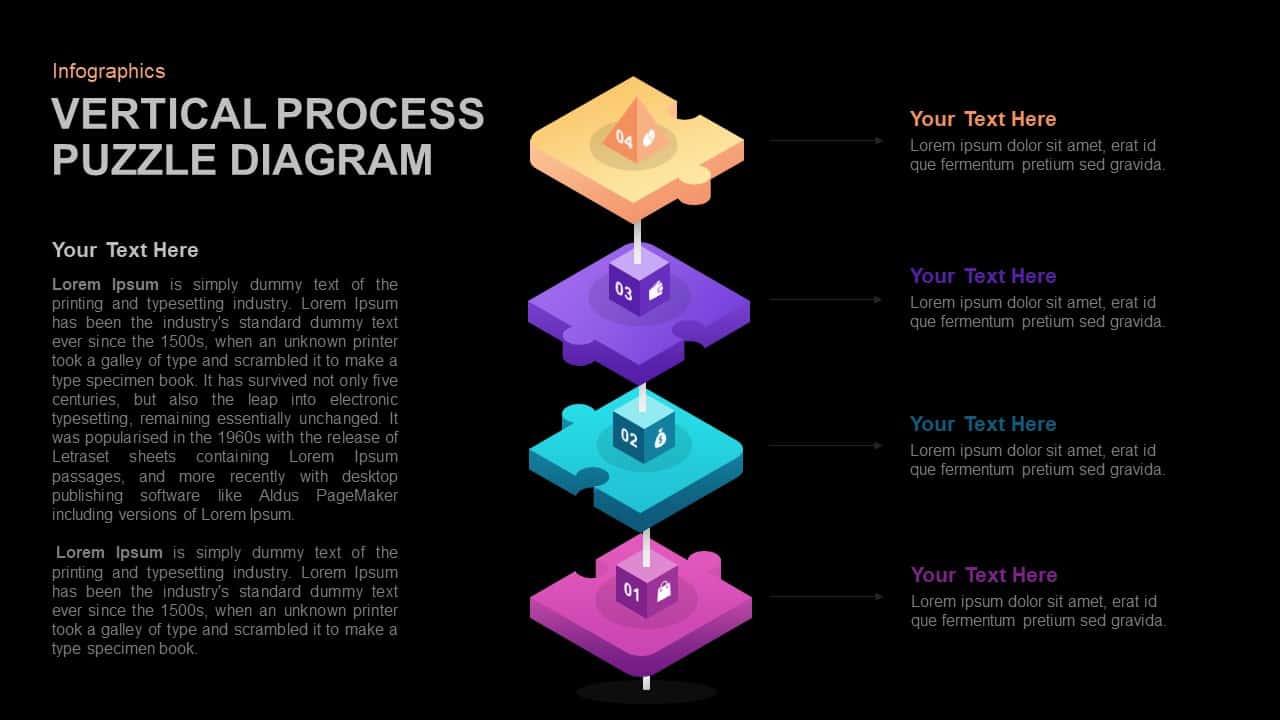 Vertical Process Puzzle Diagram PowerPoint Template Slidebazaar