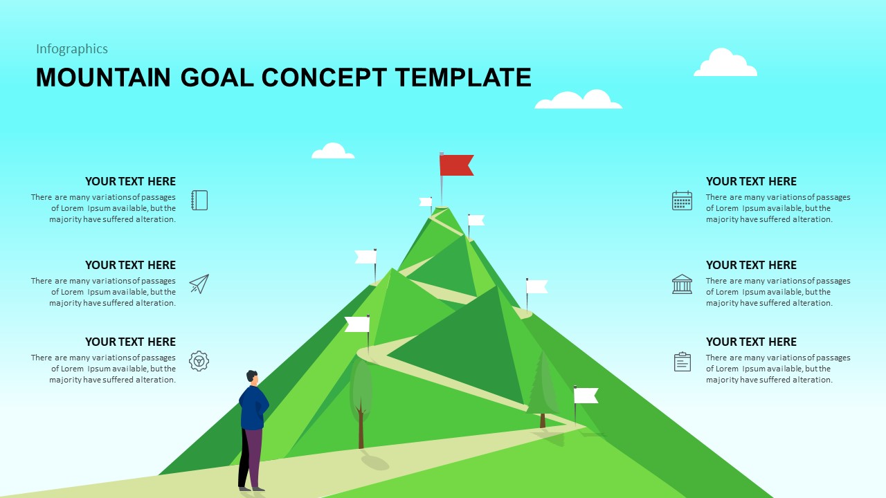 Mountain Goals Concept PowerPoint TemplateSlidebazaar