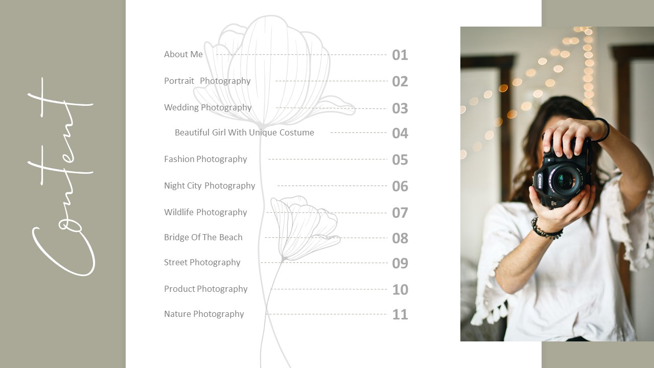 Photography Portfolio PowerPoint Template Slidebazaar